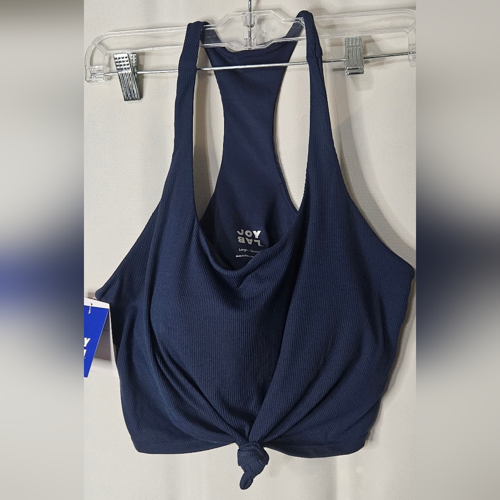Navy Blue Twist Front Tank Top
